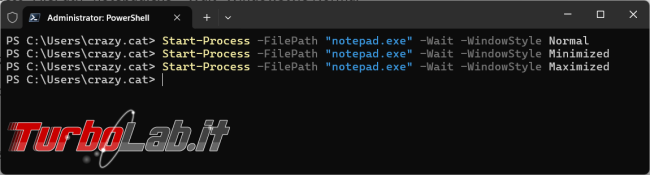 Come avviare processi Start-Process PowerShell