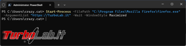 Come avviare processi Start-Process PowerShell