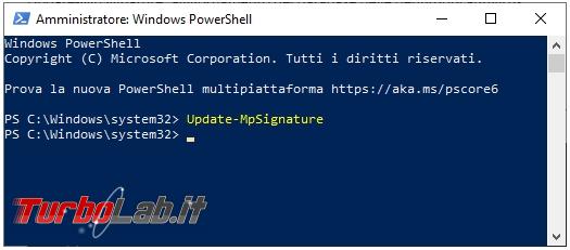 Come avviare scansione Windows Defender tramite PowerShell