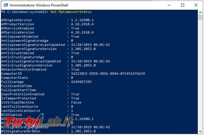 Come avviare scansione Windows Defender tramite PowerShell