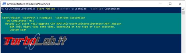 Come avviare scansione Windows Defender tramite PowerShell