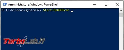 Come avviare scansione Windows Defender tramite PowerShell