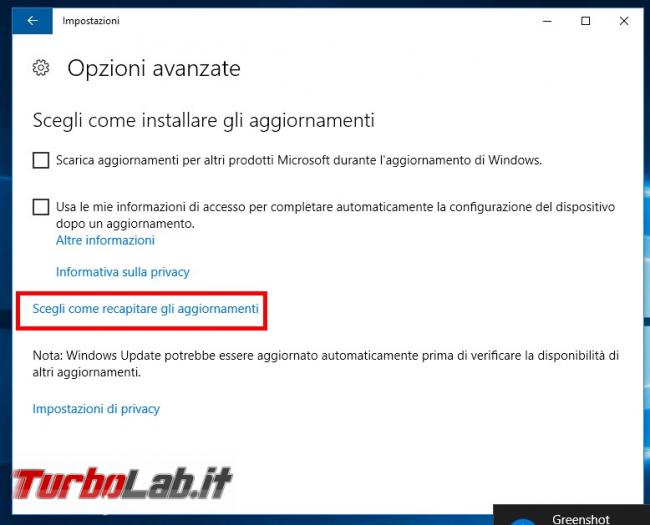 Come bloccare aggiornamenti P2P Windows 10