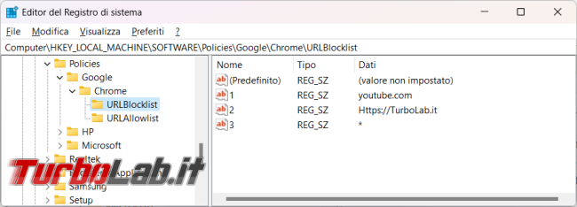 Come bloccare/permettere navigazione siti Chrome