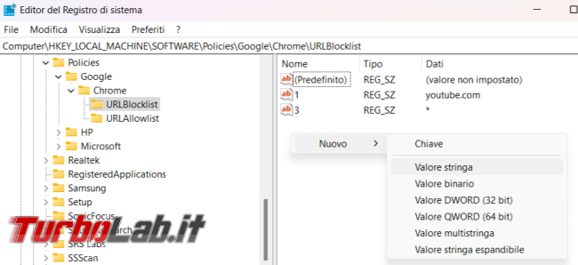 Come bloccare/permettere navigazione siti Chrome