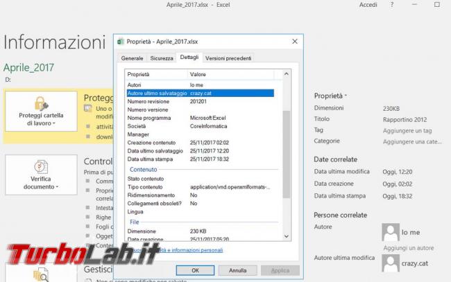 Come cambiare data creazione, modifica ultimo accesso documento Office