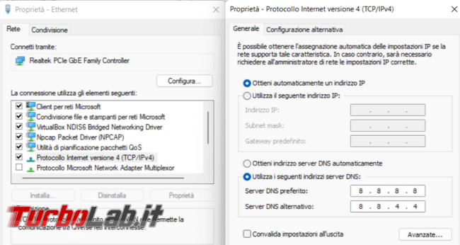 Come cambiare DNS rete riga comando