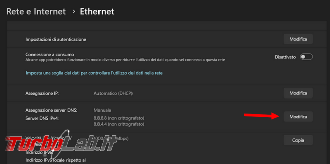 Come cambiare DNS scheda rete PowerShell