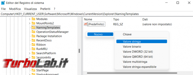Come cambiare nome predefinito Nuova cartella quando ne create Windows 11