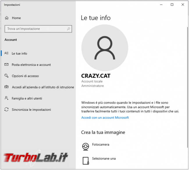 Come cancellare immagini utilizzate personalizzare l’account Windows