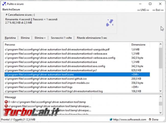 Come cancellare maniera definitiva file Blank and Secure impedirne recupero