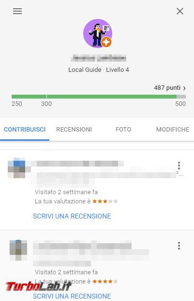 Come cancellare proprie recensioni valutazioni Google