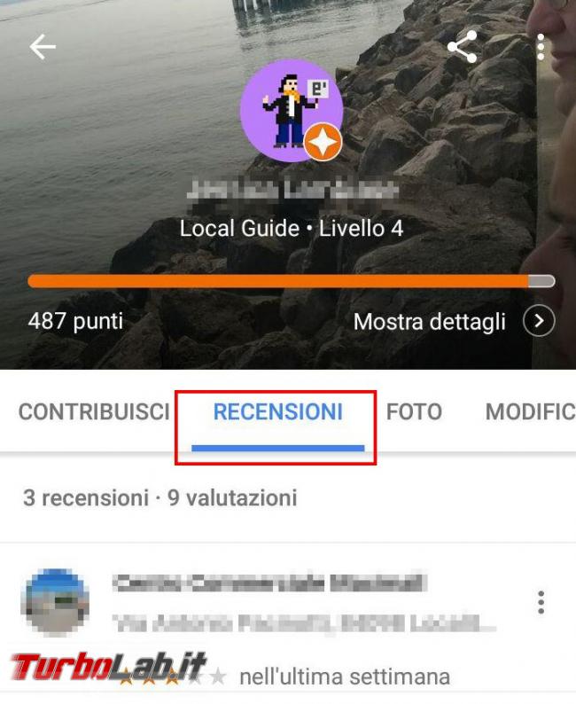 Come cancellare proprie recensioni valutazioni Google