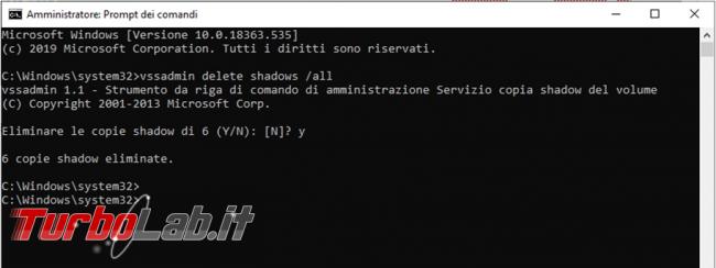 Come cancellare singolo punto ripristino riga comando