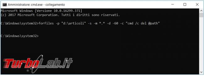 Come cancellare, Windows 10, file più vecchi certa data riga comando powershell