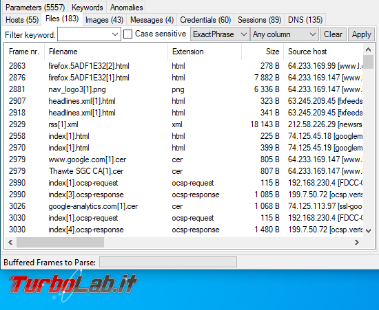 Come catturare indagare traffico rete NetworkMiner