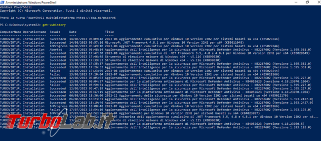 Come cercare installare aggiornamenti Windows Update PowerShell