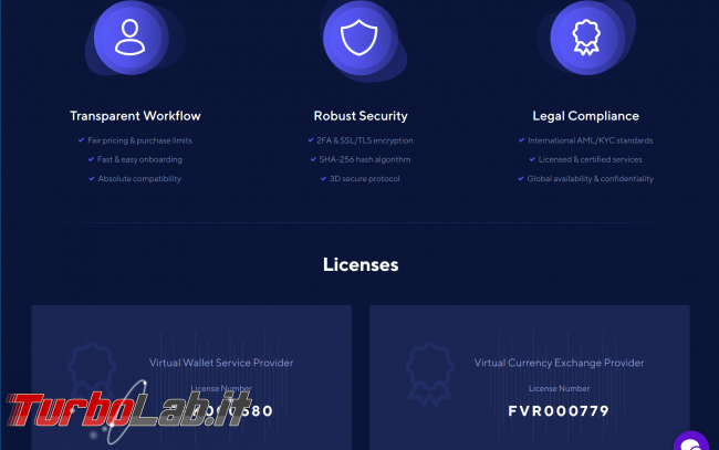 Come comprare Bitcoin, Ethereum altre criptovalute carta credito 2020: video-guida Switchere (alternativa facile Coinbase) - 01_switchhere_licenses