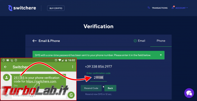 Come comprare Bitcoin, Ethereum altre criptovalute carta credito 2020: video-guida Switchere (alternativa facile Coinbase) - 200_switchere_account_verification_10_elaborata