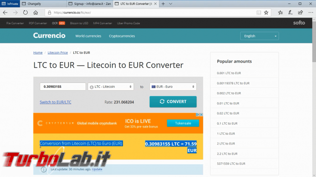 Come comprare Ripple, Monero, EOS, DASH carta credito: video guida Changelly