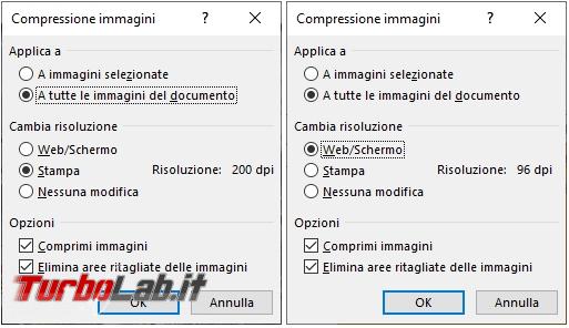 Come comprimere immagini documento Word ridurre dimensioni complessive file