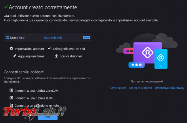 Come configurare account posta fastweb thunderbird superare l’errore utente password errati
