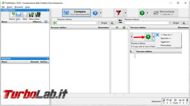 Come confrontare sincronizzare contenuto due cartelle FreeFileSync