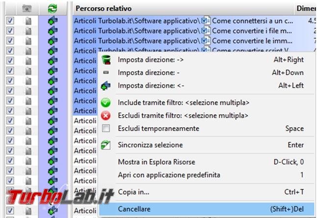 Come confrontare sincronizzare contenuto due cartelle FreeFileSync