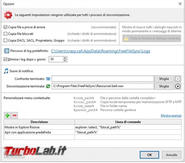 Come confrontare sincronizzare contenuto due cartelle FreeFileSync