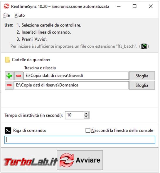 Come confrontare sincronizzare contenuto due cartelle FreeFileSync