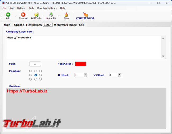 Come convertire file PDF eseguibile PDF To EXE Converter