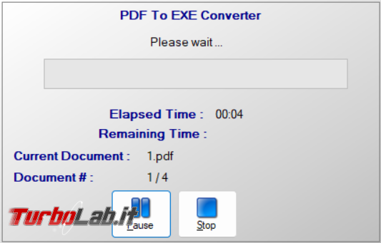 Come convertire file PDF eseguibile PDF To EXE Converter