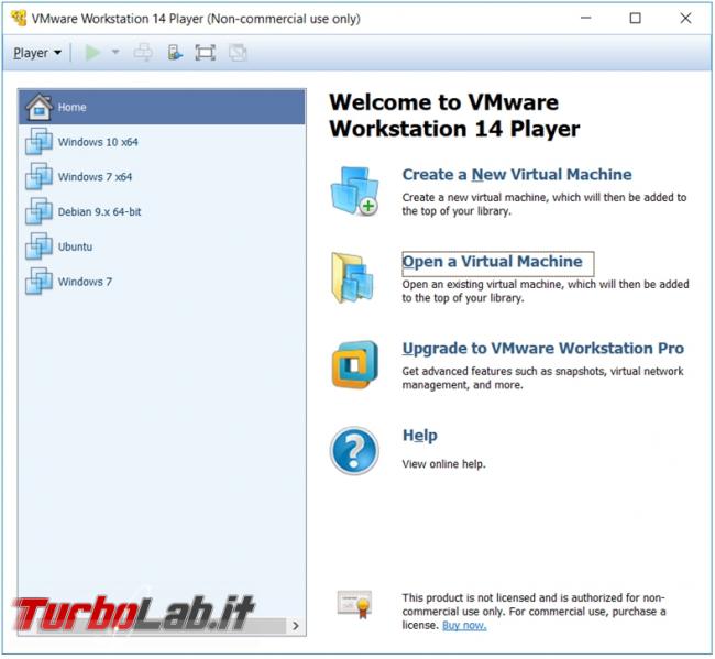 Come convertire macchina virtuale VirtualBox Vmware Player