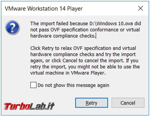 Come convertire macchina virtuale VirtualBox Vmware Player