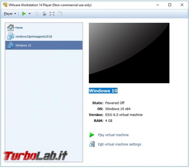 Come convertire macchina virtuale VirtualBox Vmware Player