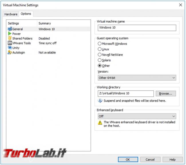 Come convertire macchina virtuale VirtualBox Vmware Player