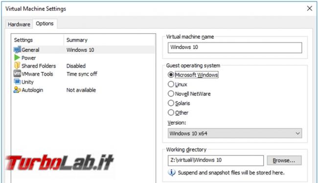 Come convertire macchina virtuale VirtualBox Vmware Player