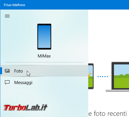 Come copiare foto smartphone Android PC Windows 10 leggere/scrivere messaggi SMS: guida Your Phone ( telefono) - Mobile_zShot_1536336325