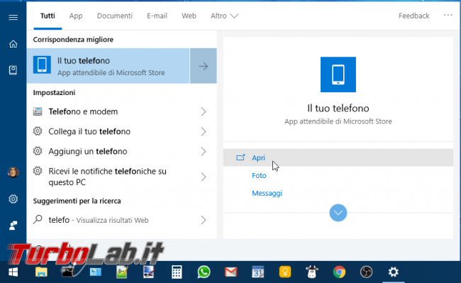 Come copiare foto smartphone Android PC Windows 10 leggere/scrivere messaggi SMS: guida Your Phone ( telefono) - Mobile_zShot_1536338961