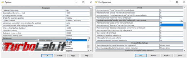 Come copiare spostare file menu contestuale Windows Copy Handler