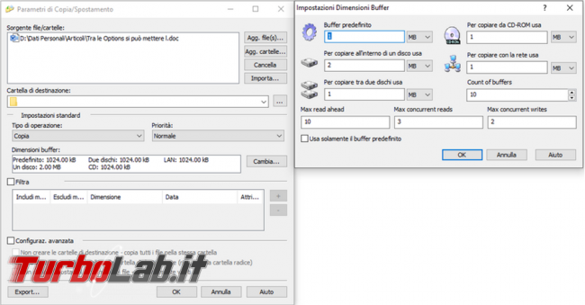 Come copiare spostare file menu contestuale Windows Copy Handler