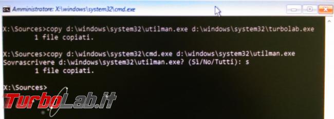 Come creare account amministratore computer direttamente Dvd d’installazione Windows 10