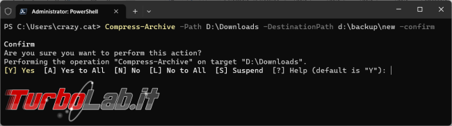 Come creare archivio zippato PowerShell poi decomprimerlo