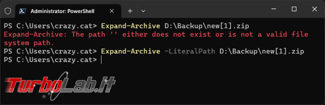 Come creare archivio zippato PowerShell poi decomprimerlo