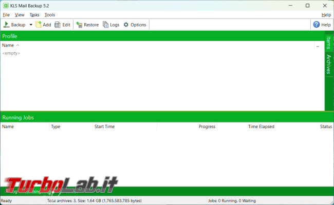 Come creare backup dati principali browser client posta