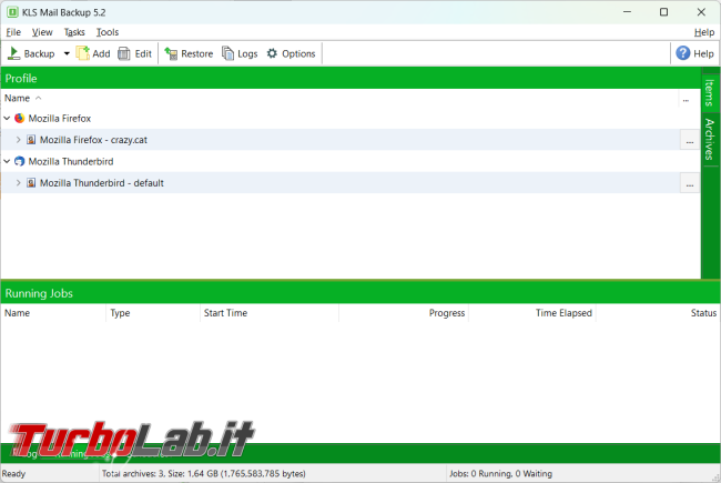 Come creare backup dati principali browser client posta