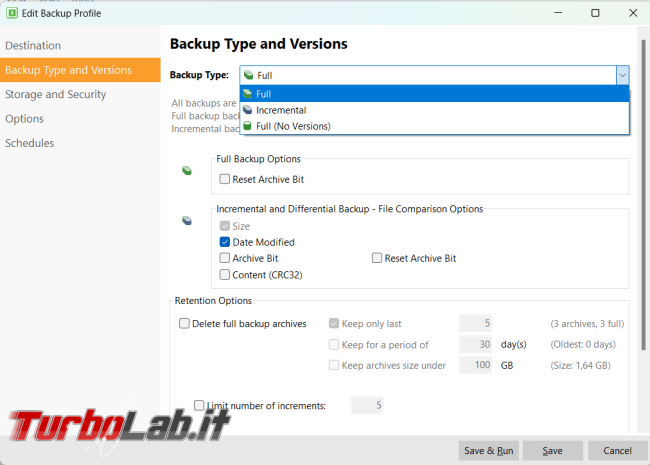 Come creare backup dati principali browser client posta