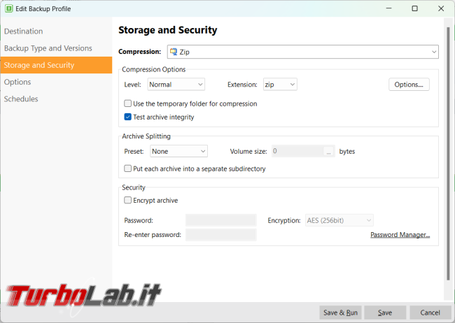 Come creare backup dati principali browser client posta