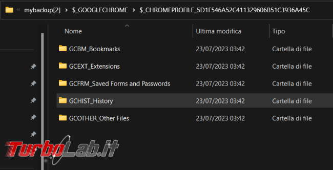 Come creare backup dati principali browser client posta