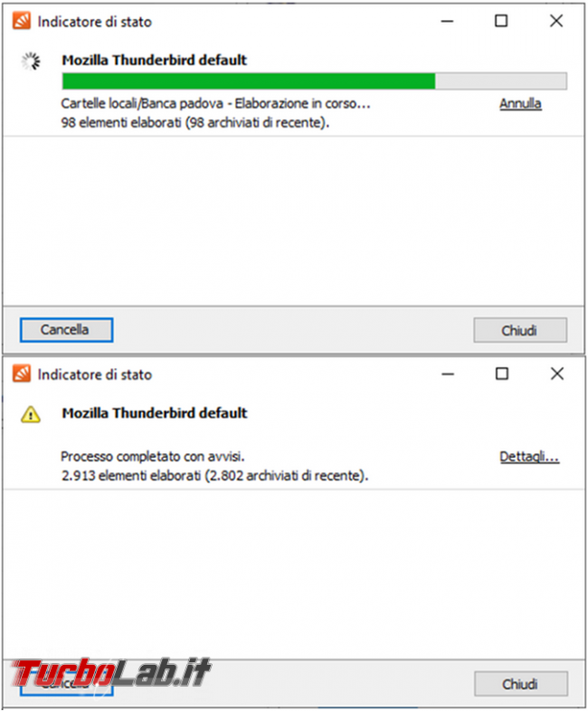 Come creare backup posta elettronica MailStore Home trasferire posta Outlook Thunderbird viceversa